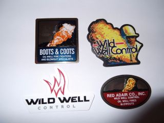 Oilfield Rig Boots Coots Red Adair Wild Well Control And Crane Hardhat Sticker