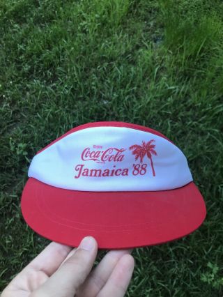Vintage Coca - Cola / Jamaica 1988 Coke Advertising Olympics Hat Cap Visor