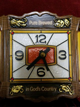 Vintage Old Style Beer lighted tiffany style register back bar clock 3