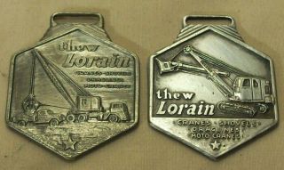 Vintage Thew Lorain Dragline Shovels Excavator Advertising Pocket Watch Fobs