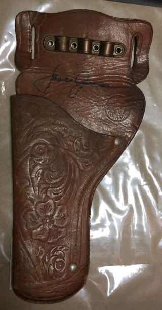 James Garner Hand Signed Autographed Cap Gun Holster W/coa
