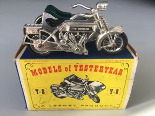 Matchbox Yesteryear Y8 B1 Sunbeam Motorcycle W Type D1 Box Htf Open Front Forks