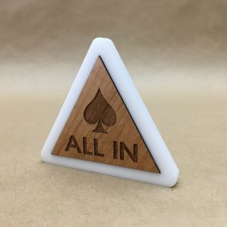 Poker All In Button Wood / Plastic Triangle Custom Poker Game Dealer