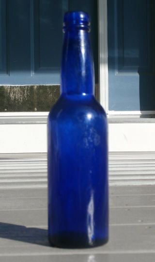 Antique A.  B.  G.  M.  C.  (adolphus Busch Glass Mfg.  Co. ) Cobalt Blue Beer Bottle