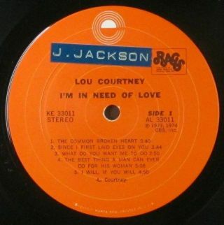 Lou Courtney - I ' m In Need Of Love LP - Epic Shrink 2