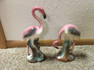Vintage Ceramic Pink Flamingos