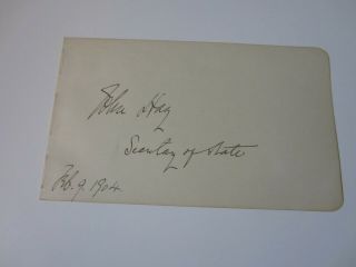 John Hay Autographed Album Page As Secretary Of State 1904