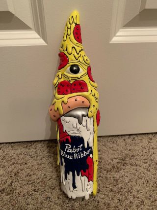 Pabst Blue Ribbon Pbr Special Edition Pizza Beer Tap Handle 11 "