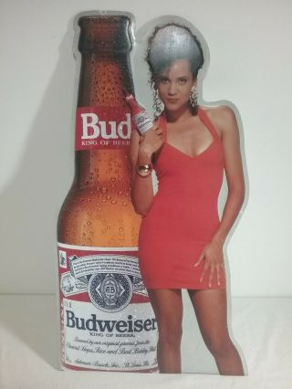 Vintage 1990 Budweiser Metal Beer Sign