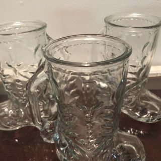 Set of 3 Vintage beer mugs Cowboy boots drinking glass Country collectibles Bar 4