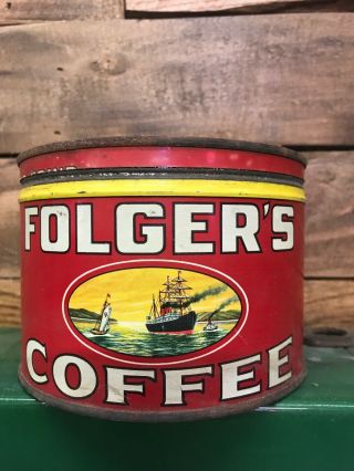 Vintage Collectable Coffee Folgers Can
