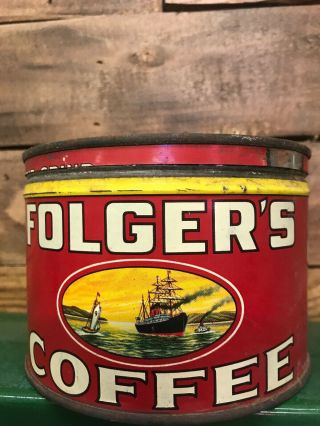 Vintage Collectable Coffee Folgers Can 3