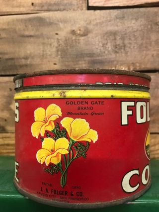 Vintage Collectable Coffee Folgers Can 4