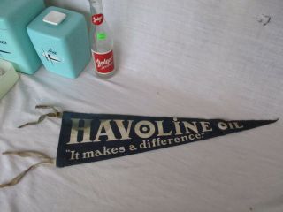 1917 Antique Havoline Oil Racing Pennant Advertising Indian Refining Co Texaco