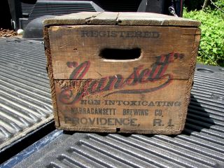 Antique Prohibition Narragansett Beer Brewery Bar Wood Box Crate Breweriana