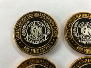 Golden Nugget.  999 Fine Silver $10 Dollar Gaming Token Limited Edition - Gn4