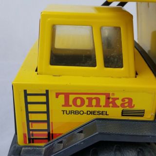 Tonka Turbo Diesel Dump Truck Pressed Steel XMB - 975 5 Lug Wheels Recessed Yellow 5