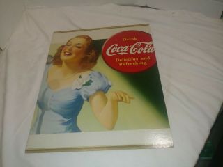 Vintage Coca Cola Delicious And Refreshing Cardboard Sign 16 X 20 "