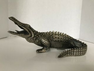 Collectible Crocodile Alligator Metal Statue