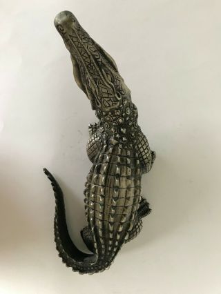 Collectible Crocodile Alligator Metal Statue 6