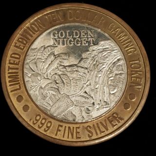1994 Ct Golden Nugget Casino.  999 Silver Strike $10 Waterfall Token ^gnc9417