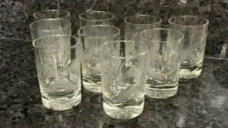 Vintage Set Of 9 Crystal Shot Glasses 3 Oz