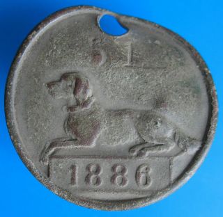 Poland - Old 1886 Dog Tax Tag - More On Ebay.  Pl