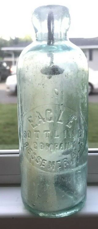 Rare Bessemer Alabama Ala Eagle Bottling Company Hutch Hutchinson Bottle
