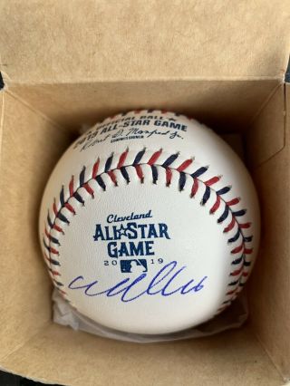 Dj Lemahieu Signed 2019 All Star Game Baseball Cleveland Rawling Omlb