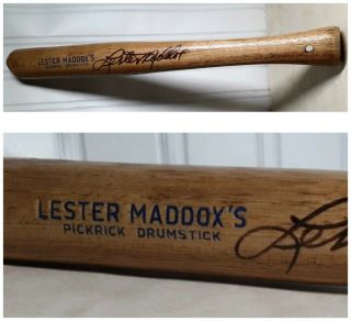Lester Maddox Pickrick Drumstick Signed By Ga Governor Civil Rights History
