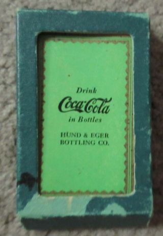 Old Coca Cola Playing Cards Green & Gold Hund & Eger By Brown & Bigelow Pinochle