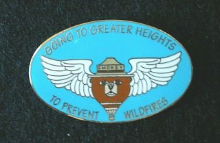 Smokey Bear Hot Air Balloon Pin " Going To Greater Heights To Prevent.  "