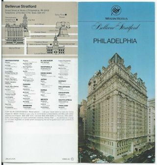 Bellevue Stratford Westin Hotel Philadelphia - Vintage Travel Brochure