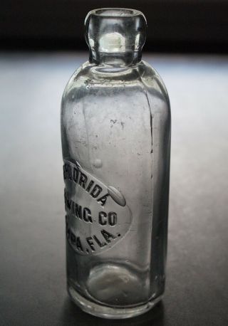 ANTIQUE SOUTHERN (HUTCH) SODA BOTTLE - THE FLORIDA BREWING CO.  TAMPA FLA. 3
