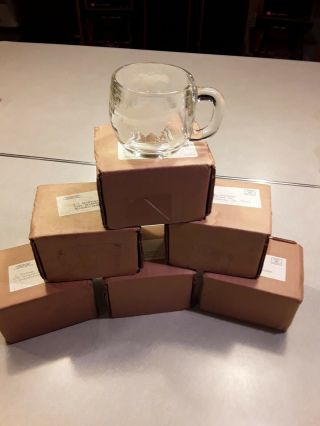 6 Qty - Nescafe Global Glass Coffee Cups / Mugs - Boxed