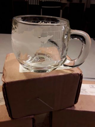 6 QTY - Nescafe Global Glass Coffee Cups / Mugs - BOXED 2