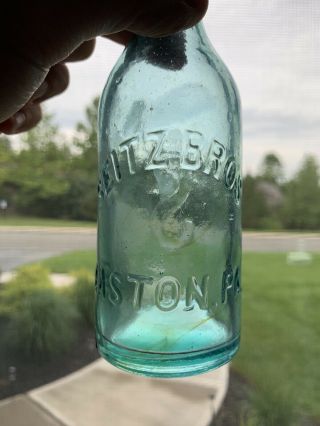 Rare Mistake Error Antique Seitz Bros Easton PA Pennsylvania Embossed Bottle 4