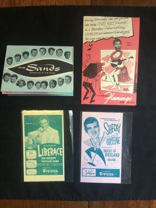 Vintage Las Vegas Postcards Sands Riviera Flamingo Liberace Danny Thomas Auto