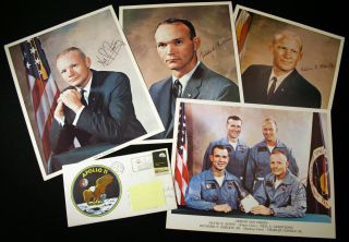 Apollo 11 Nasa Portraits & Armstrong On Gemini 8 Crew Photo