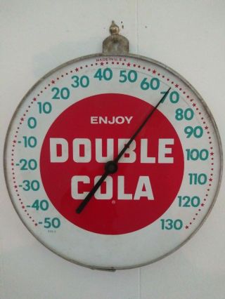 Rare Antique " Enjoy " Double Cola 495a Round Advertising 12 " Thermometer Sign