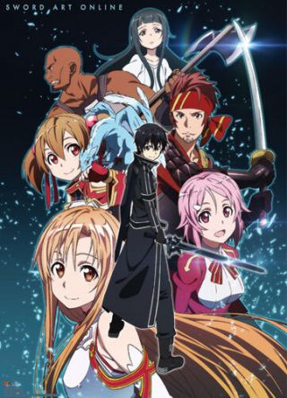 Legit Poster Sword Art Online Anime Yui Kirito Asuna Group Wallscroll 60062