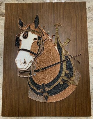 Rare Special Order Anheuser Busch Clydesdale Horse Mosaic Ad Sign 1968