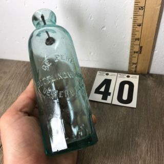 De Pere Wis Bottling Antique Hutch Glass Soda Bottle Embossed Mug Base Vtg