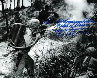 Hershel Williams Signed 8x10 Photo Full Name Medal Of Honor Iwo Jima Beckett Bas