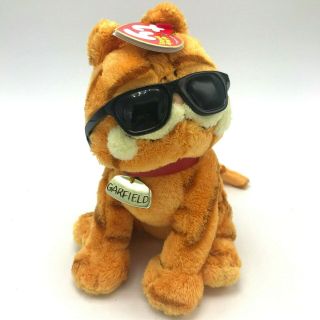 Ty Garfield Cool Cat Beanie Baby 7 " Plush Sunglasses Collar Tag Attached