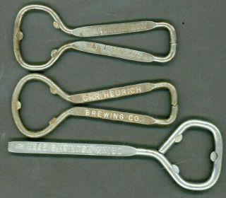 3 Different Christian Heurich Brewing Co.  Bottle Openers From Washington,  Dc