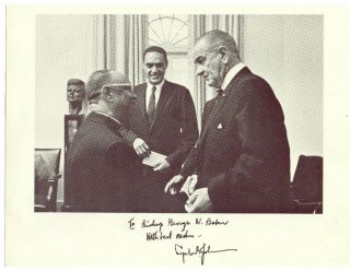 Lyndon B.  Johnson Autographed 8x10 B/w Photo