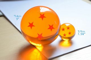 Dragon Ball Z Son Goku Resin Crystal Ball Cosplay Prop 7 Stars 7.  6cm Gift Box 3
