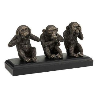 (old) Wise Monkeys,  Hear No Evil,  Speak No Evil,  See No Evil - Animal Statue