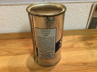 Sterling Beer (136 - 32) empty OI flat top beer can by Sterling,  Evansville,  IN 4